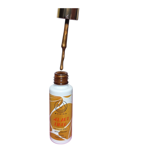 Monika Gel Metal Liner Gel Art Gel Golden 2 uv led 0.4 fl oz