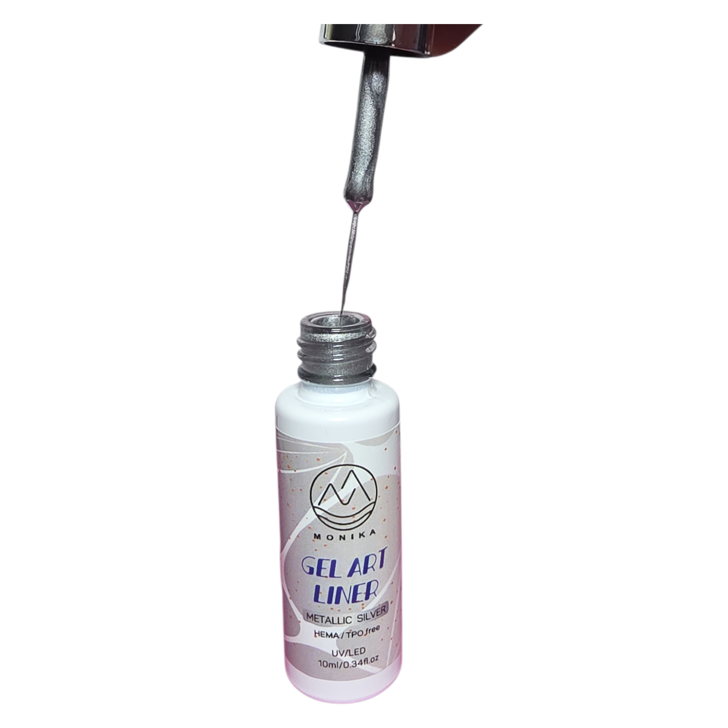 Monika Gel Metal Liner Gel Art Gel Silver uv led 0.4 fl oz