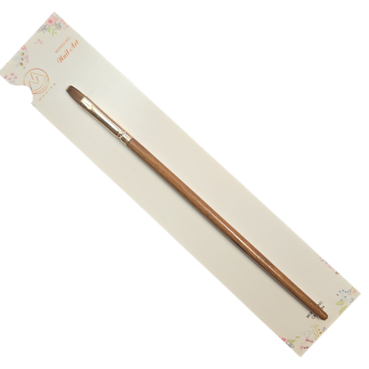 Monika Nail Art Brush – Brown Bristles, Flat, Wood Handle