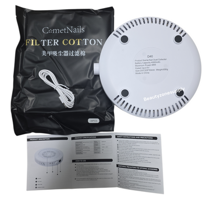 Monika D40 Pro Dust Collector For Nail Salon White
