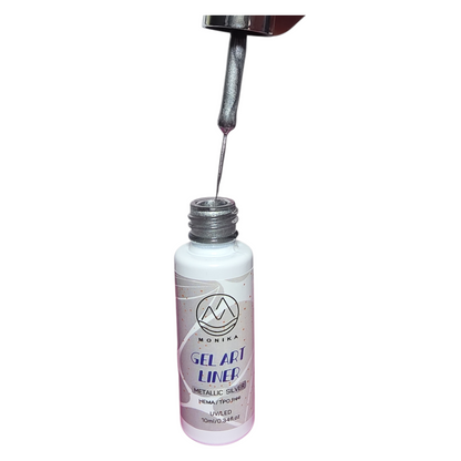 Monika Gel Metal Liner Gel Art Gel Silver uv led 0.4 fl oz