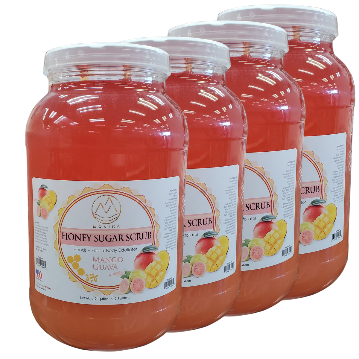 Monika Honey Sugar Scrub Mango Guava Case 4 Gallon