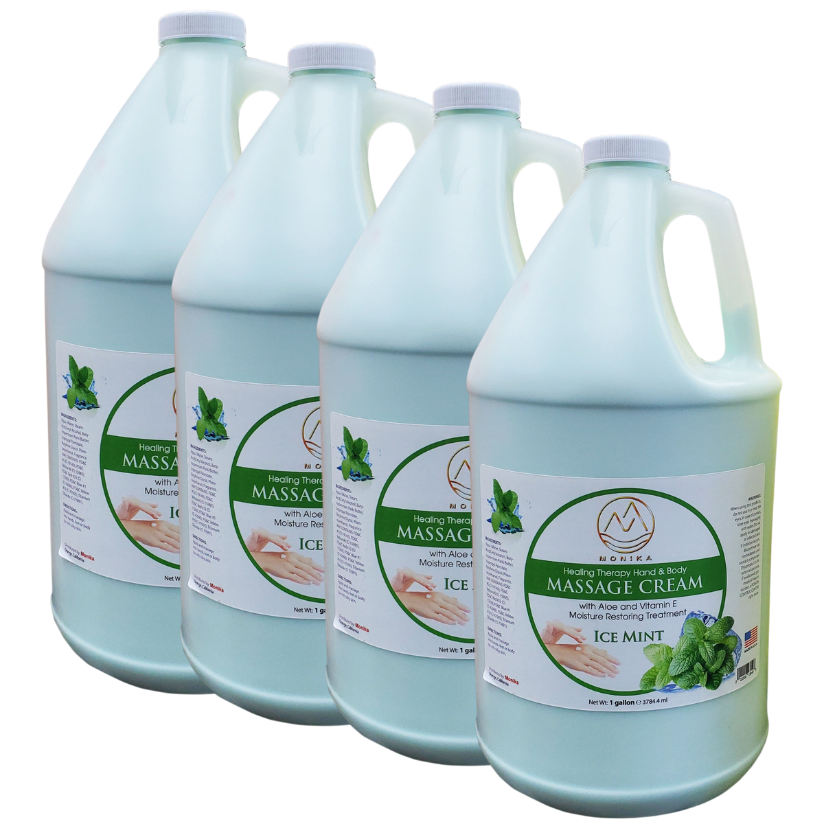 Monika Massage Lotion Ice Mint Case 4 Gallon