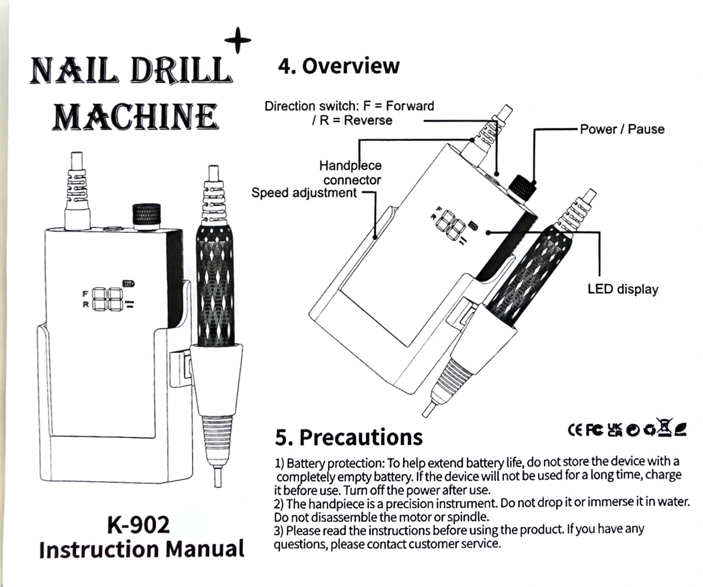 Monika Rechargeable Electric Nail Drill Machine up 35K #K902
