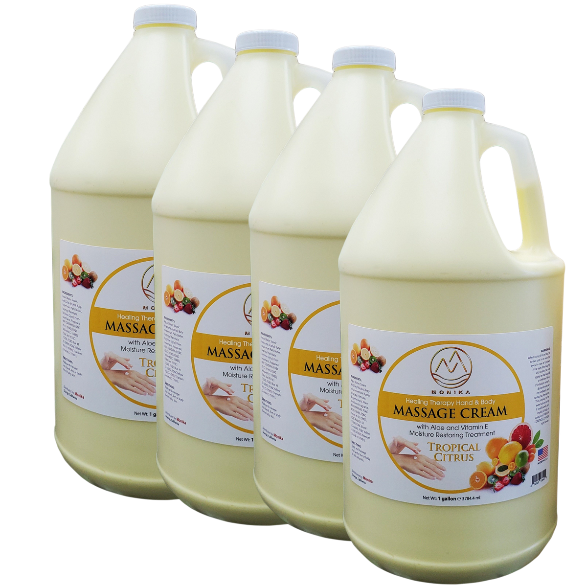 Monika Massage Lotion Tropical Citrus Case 4 Gallon
