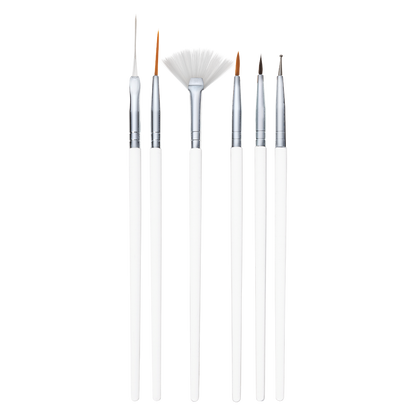 Nail Art Brush Set with Clear Handles - 6 pc DL-C98