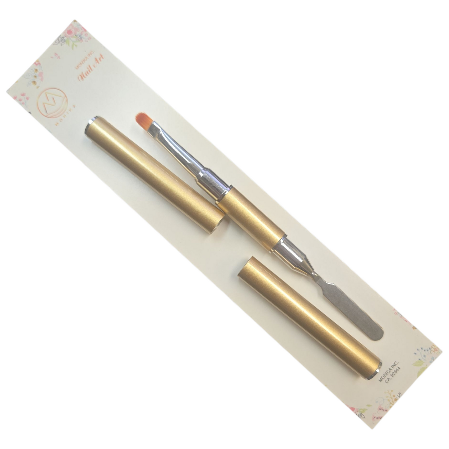 Nail Art Gel Brush & Spatula Duo – Assorted Color Handles