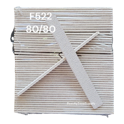 Nail File Square 7" 80/80 Zebra 50 pc #F522