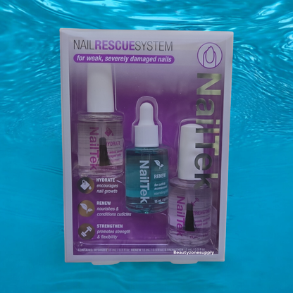 Nail Tek Nail Rescue Kit - For Weak, Damaged Nail- Formula 4 Hydrate, Strengthen, Renew-Cuticle Oil #37809