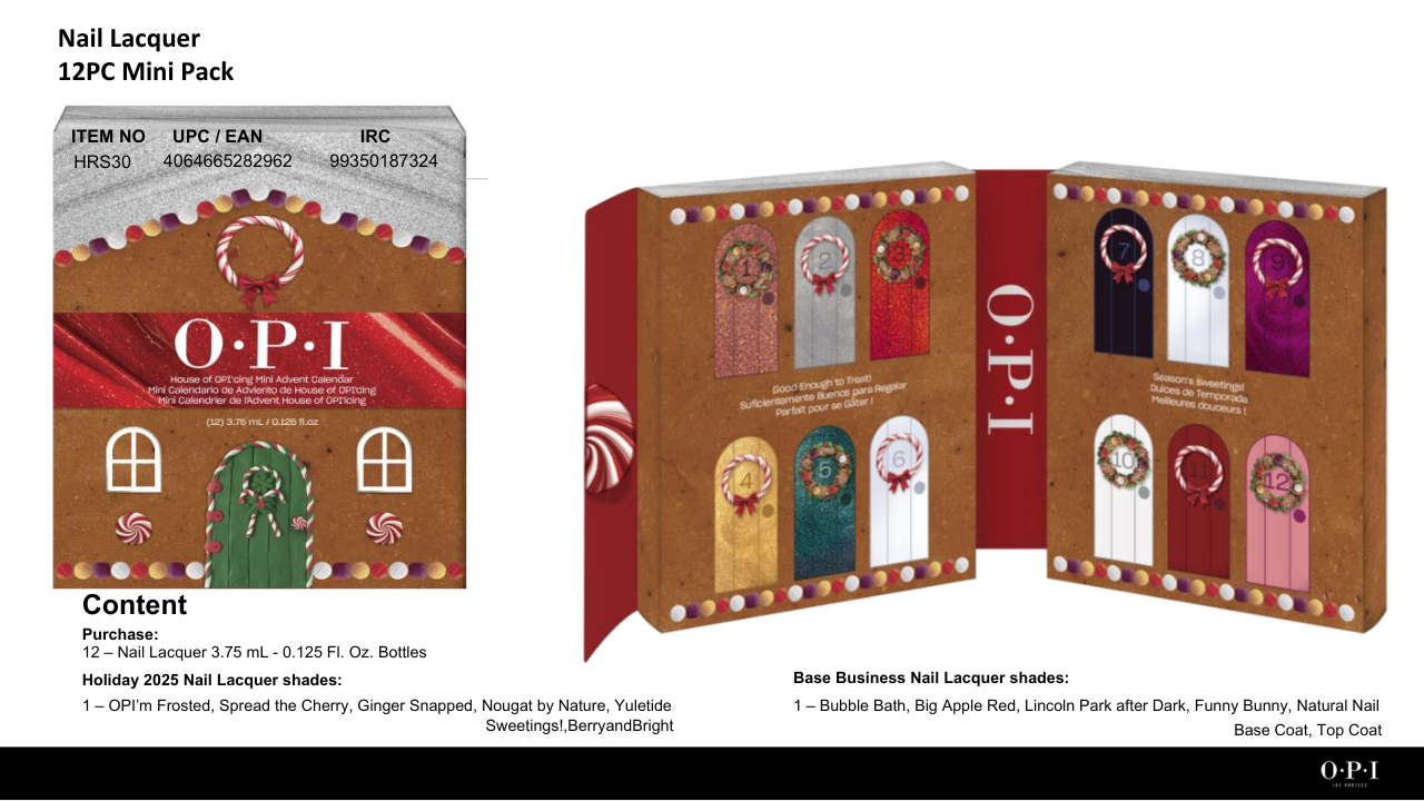 OPI Nail Lacquer Good Enough To Treat Holiday 2025 12pc Mini #HRS30