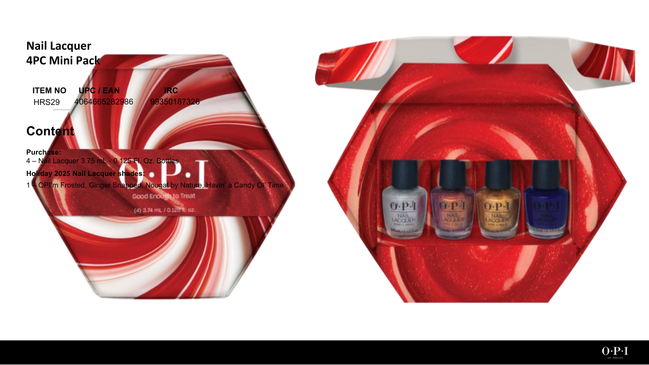 OPI Nail Lacquer Good Enough To Treat Holiday 2025 4pc Mini #HRS29