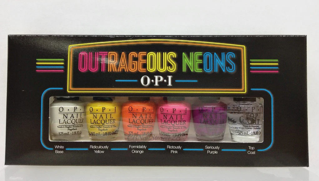 OPI Nail Lacquer Mini Outrageous Neons 6 bottles