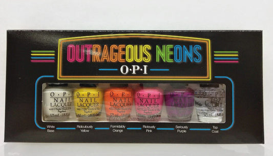 OPI Nail Lacquer Mini Outrageous Neons 6 bottles