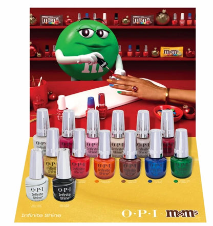 OPI Infinite Shine OPI x M&M’s Holiday 14 pc With Display #HRT45