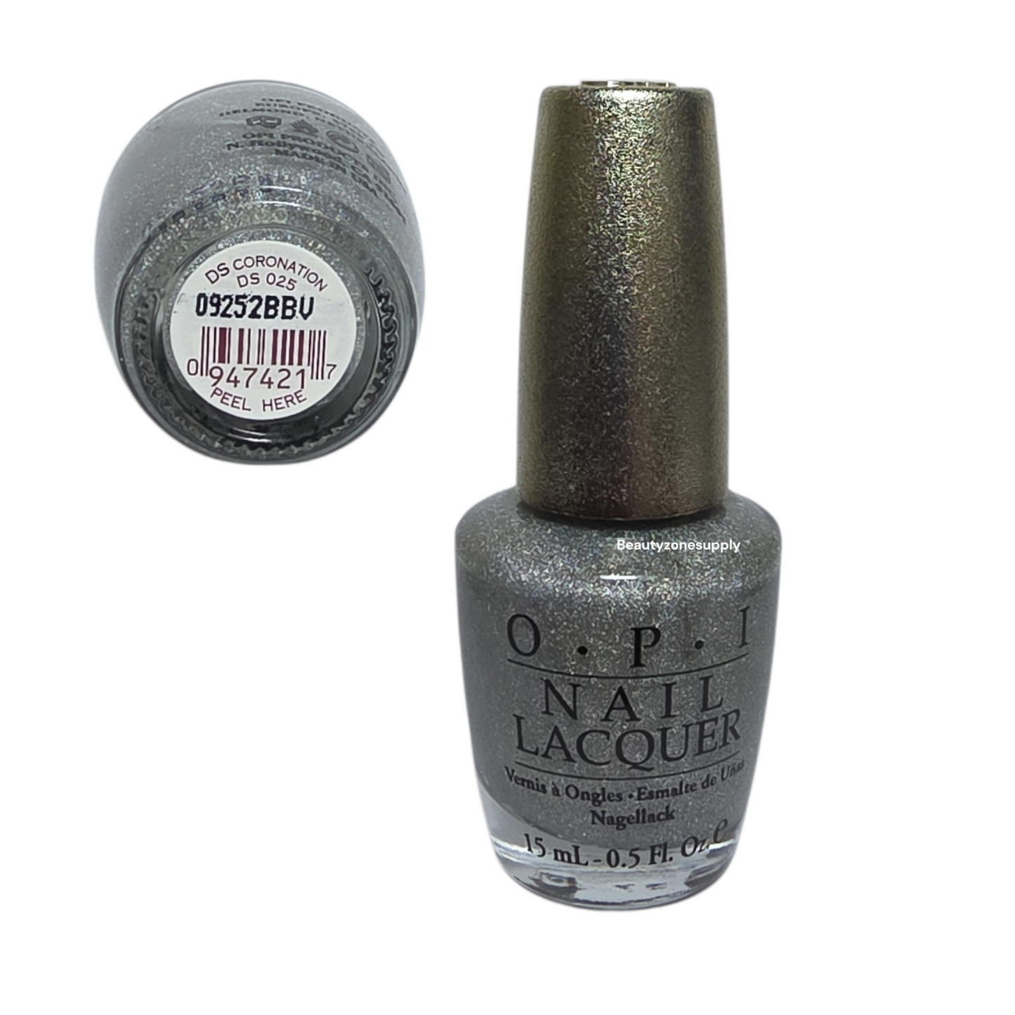 OPI Nail Lacquer DS Coronation Platinum Shimmer 0.5 oz #DS025 - BeautyzoneNailSupply