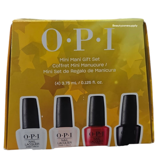 Opi Mini 4 pack "Bubble Bath- Alpine Snow -Big Apple Red -Lincoln Park after Dark #HRR26