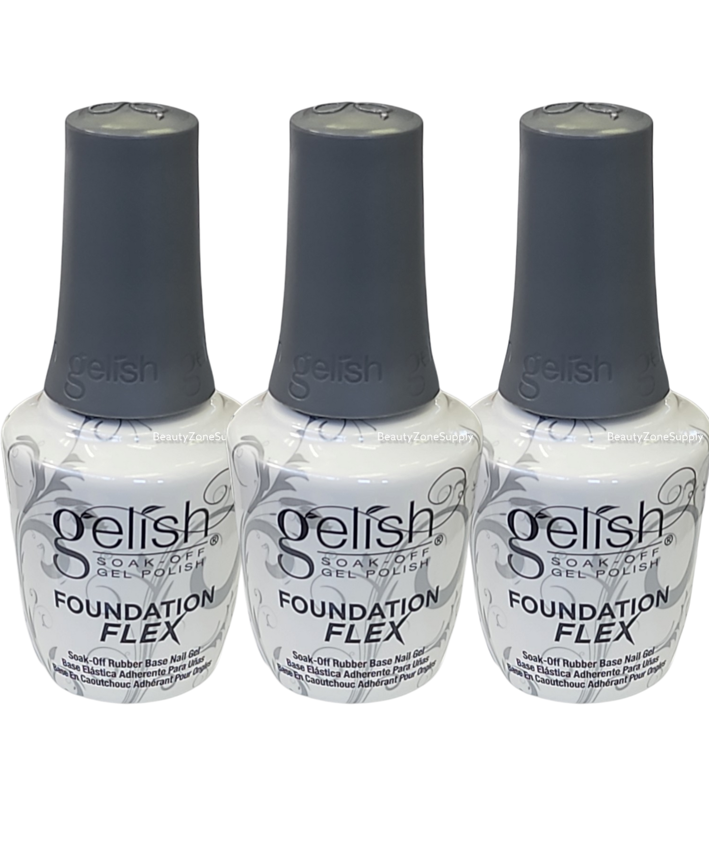 Gelish Brush On Foundation Flex Gel Clear Pack of 3 Bottles