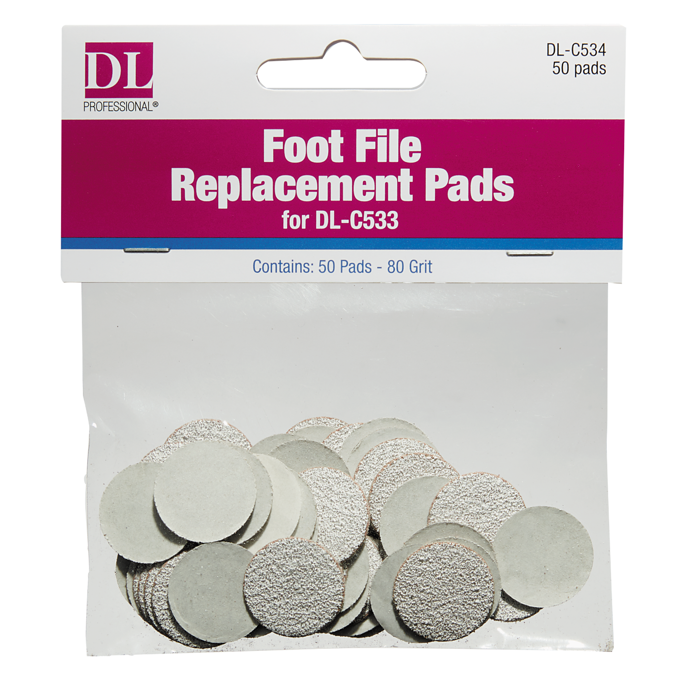 Pedi Foot File Replacement Pads 80 Grit - 50 pk. DL-C534
