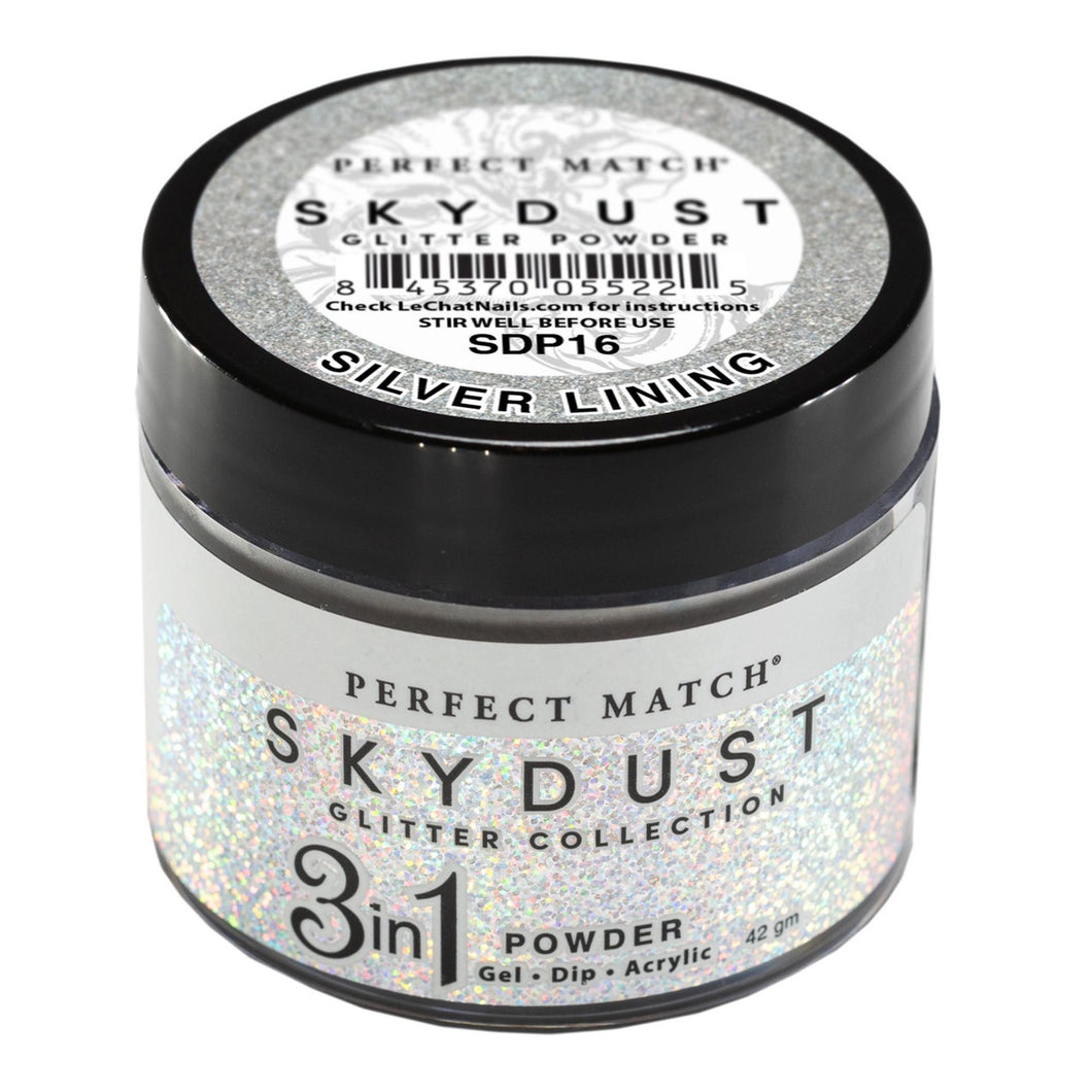 Perfect Match Glitter Powder Skydust Silver Linning 42 gm #SDP16