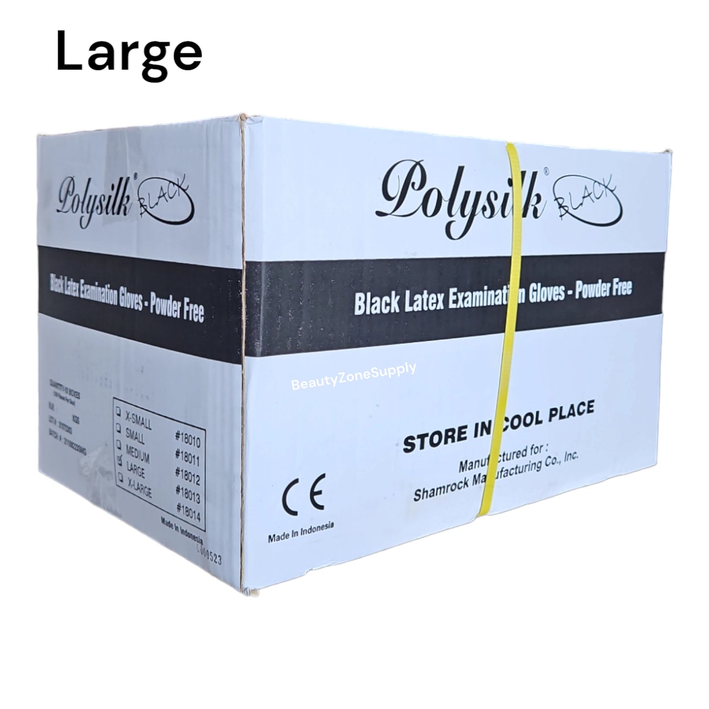 Polysilk Latex Examination Gloves Case 10 box Black - BeautyzoneNailSupply