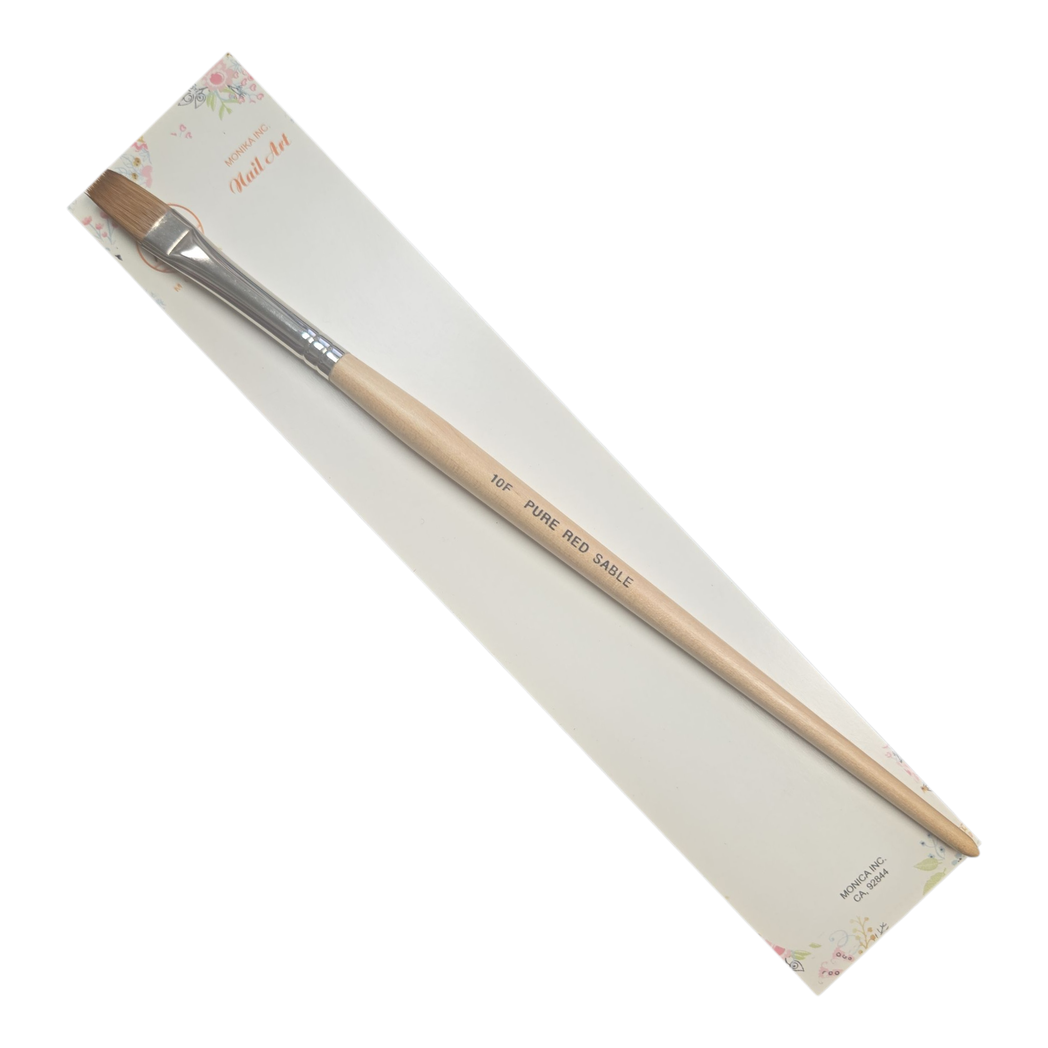 Pure Red Pure Red Sable Gel Brush – #10F Flat (Wood Handle) – Beauty Zone Nail ...
