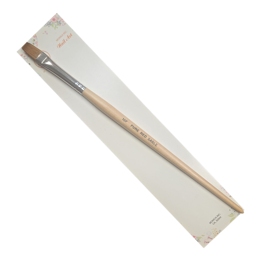 Pure Red Sable Gel Brush – #10F Flat (Wood Handle)