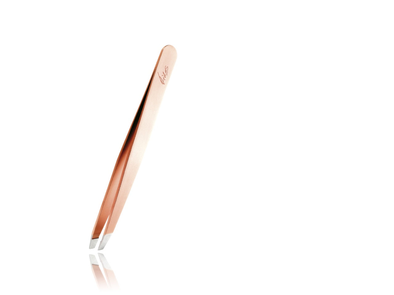 Rubis Switzerland Swiss Tweezers Rose Gold Slanted Tip 3-3/4" #18834