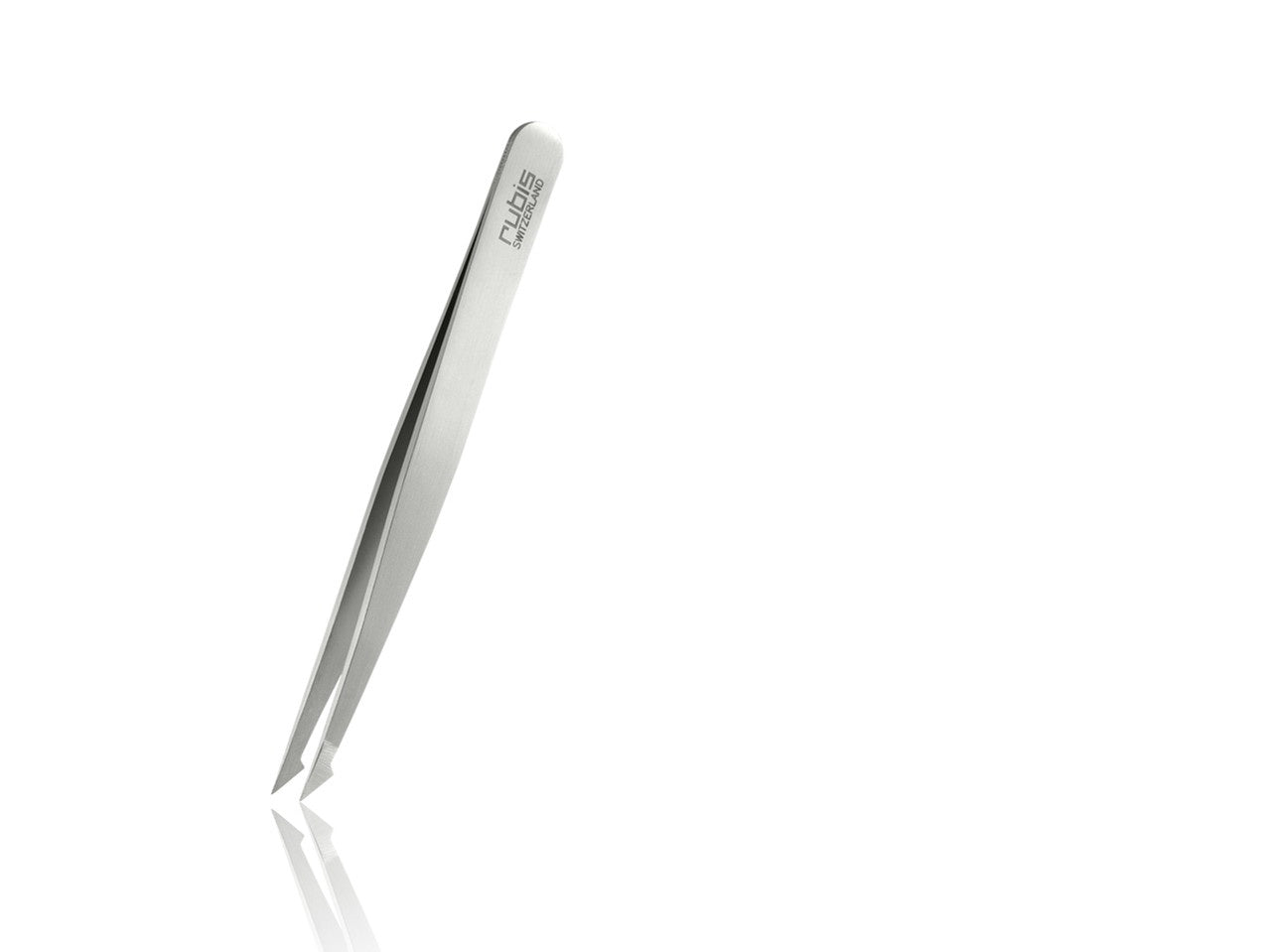 Rubis Switzerland Swiss Tweezers Stainless Steel Two Tip Pointed/Slanted 3-3/4" #18827