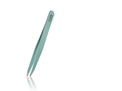 Rubis Switzerland Swiss Tweezers Tiffany Blue Satin Slanted Tip 3-3/4" #18801 - BeautyzoneNailSupply