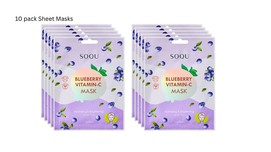 SOQU Sheet mask Blueberry vitamin C 10 pack Sheet masks