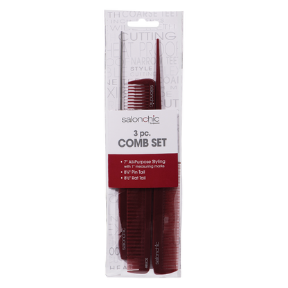 Salonchic Comb Set of three strong, durable, heat resistant #SC9289