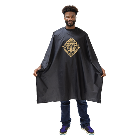 Scalpmaster Barber Cape with Metallic Gold Design #4137