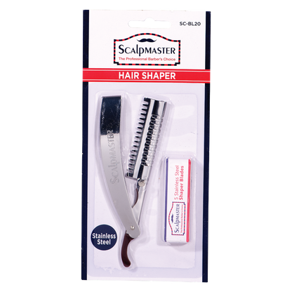 Scalpmaster Hair Shaper Stainless steel plus 5 blades 7-3/4" SC-BL20