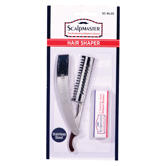 Scalpmaster Hair Shaper Stainless steel plus 5 blades 7-3/4" SC-BL20