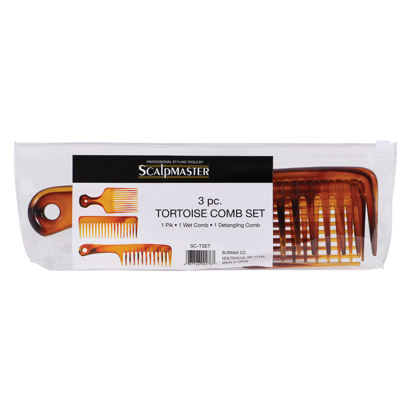 Scalpmaster Tortoise Comb Set in a Reusable Bag #SC-TSET
