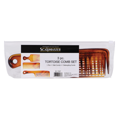 Scalpmaster Tortoise Comb Set in a Reusable Bag #SC-TSET