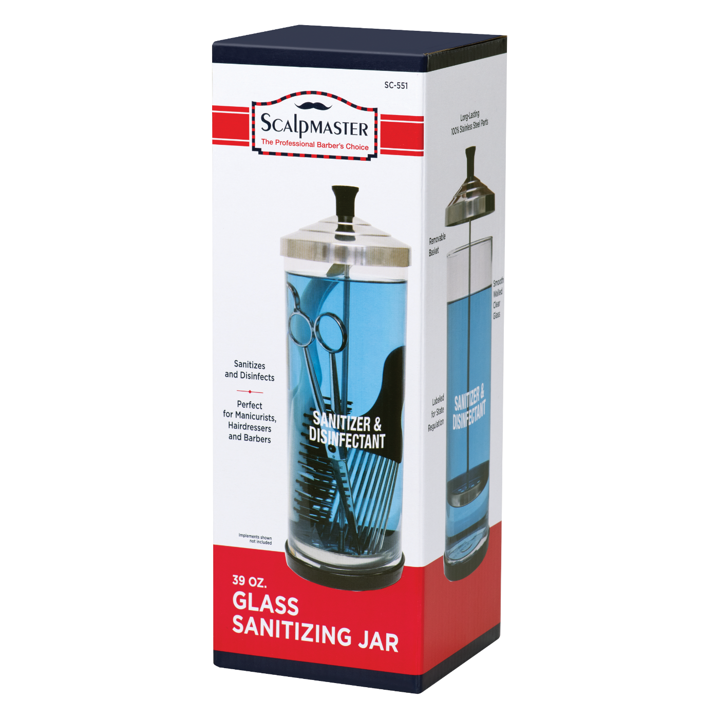 Sanitizing Jar Glass 39 oz #SC-551