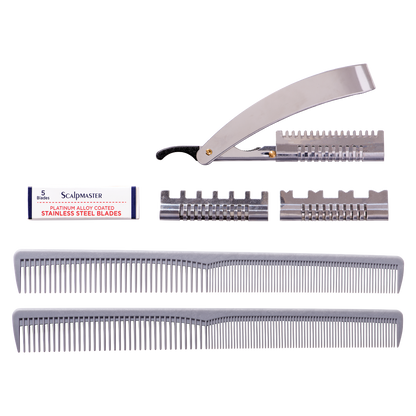 Scalpmaster Barber Hair Styling Shaper and Razor Kit #SC-RZKT