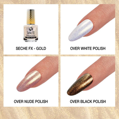 Seche FX Diamond Effect Top Coat Gold 0.5 oz #37842