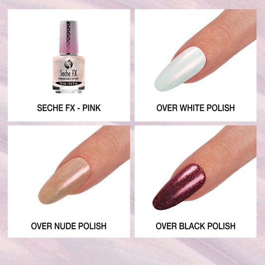 Seche FX Diamond Effect Top Coat Pink 0.5 oz #37841