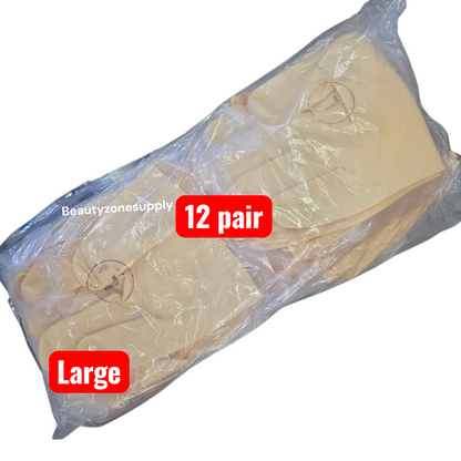 Shamrock Latex Canners Gloves Natural Color Pack 12 pairs - BeautyzoneNailSupply