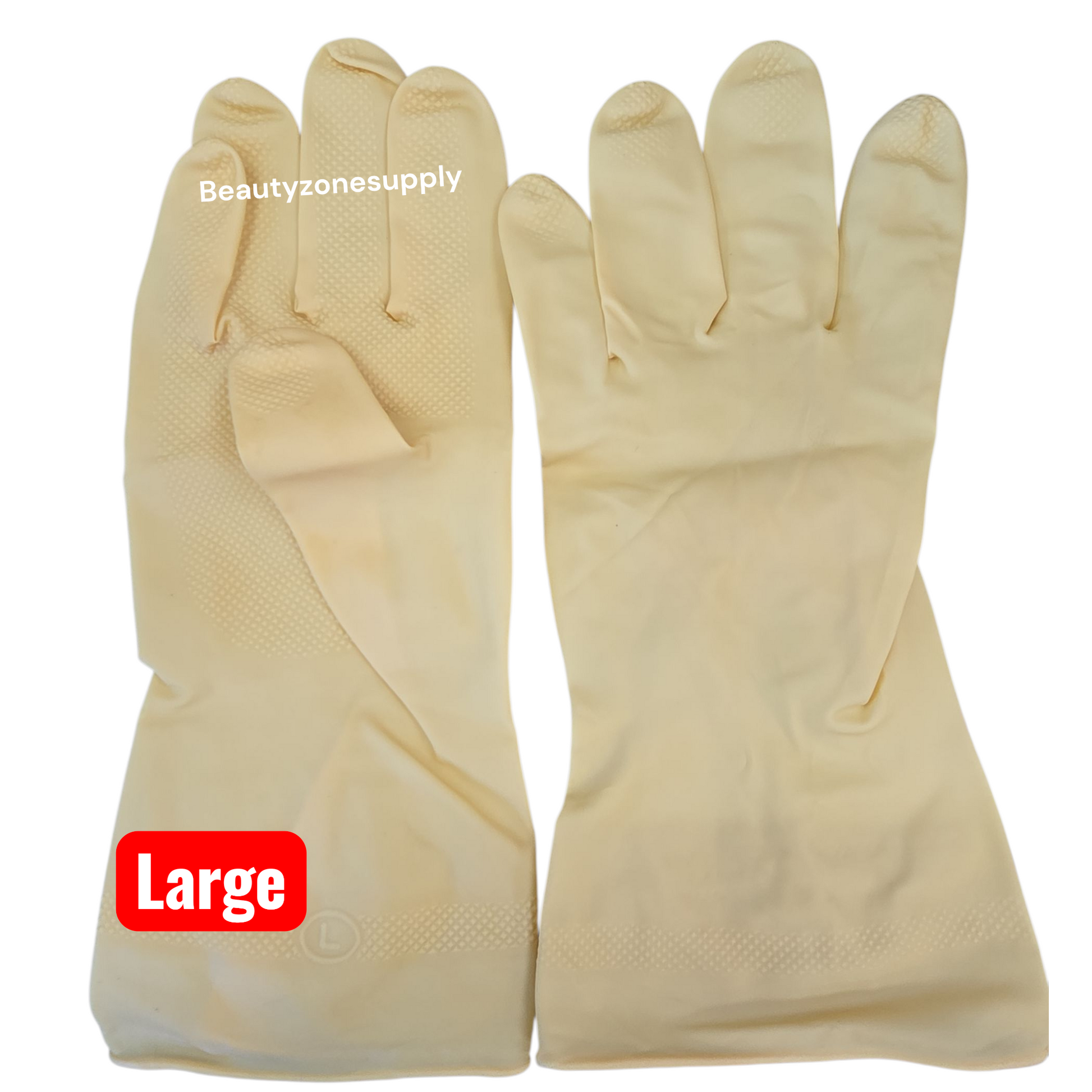 Shamrock Latex Canners Gloves Natural Color Pack 12 pairs - BeautyzoneNailSupply