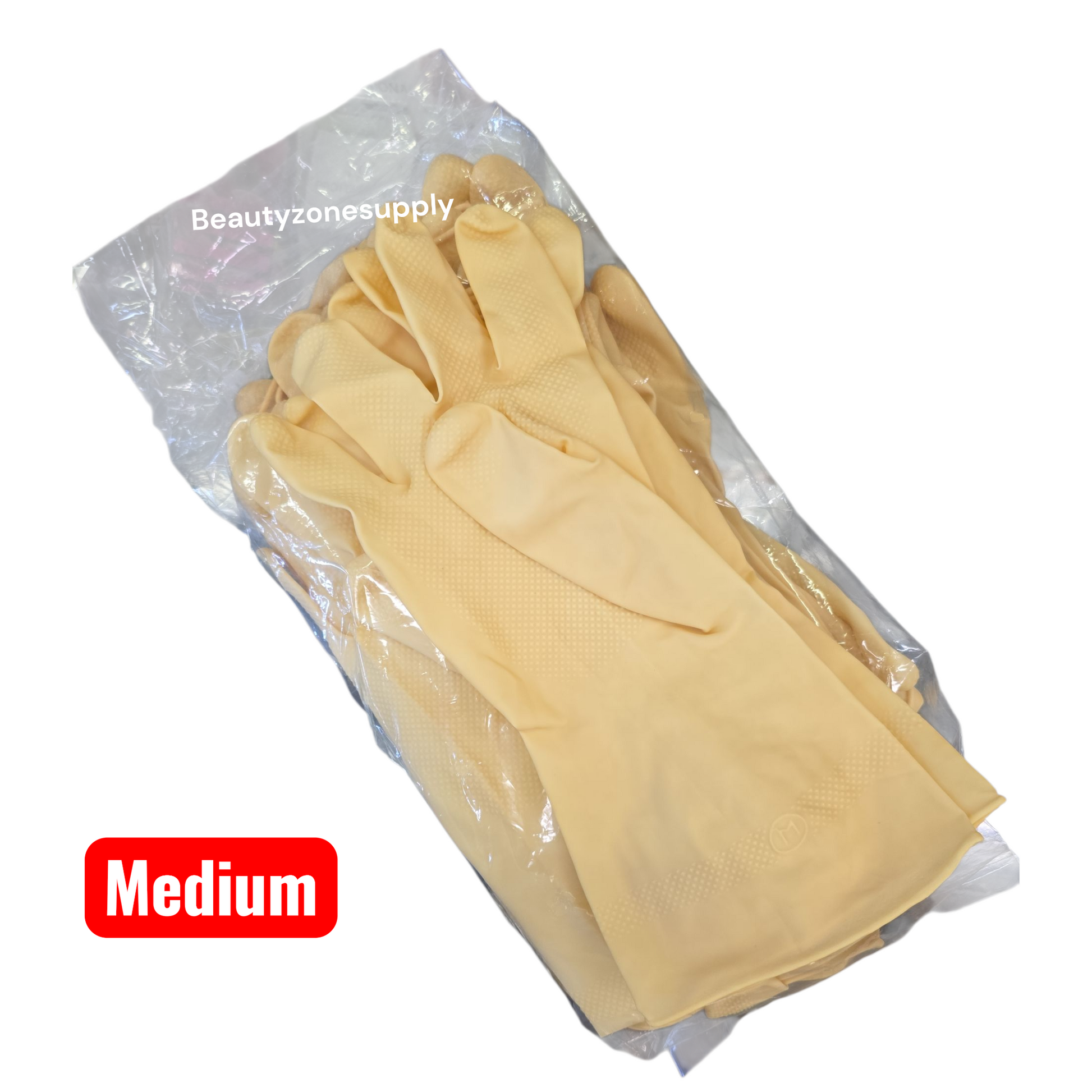 Shamrock Latex Canners Gloves Natural Color Pack 12 pairs - BeautyzoneNailSupply