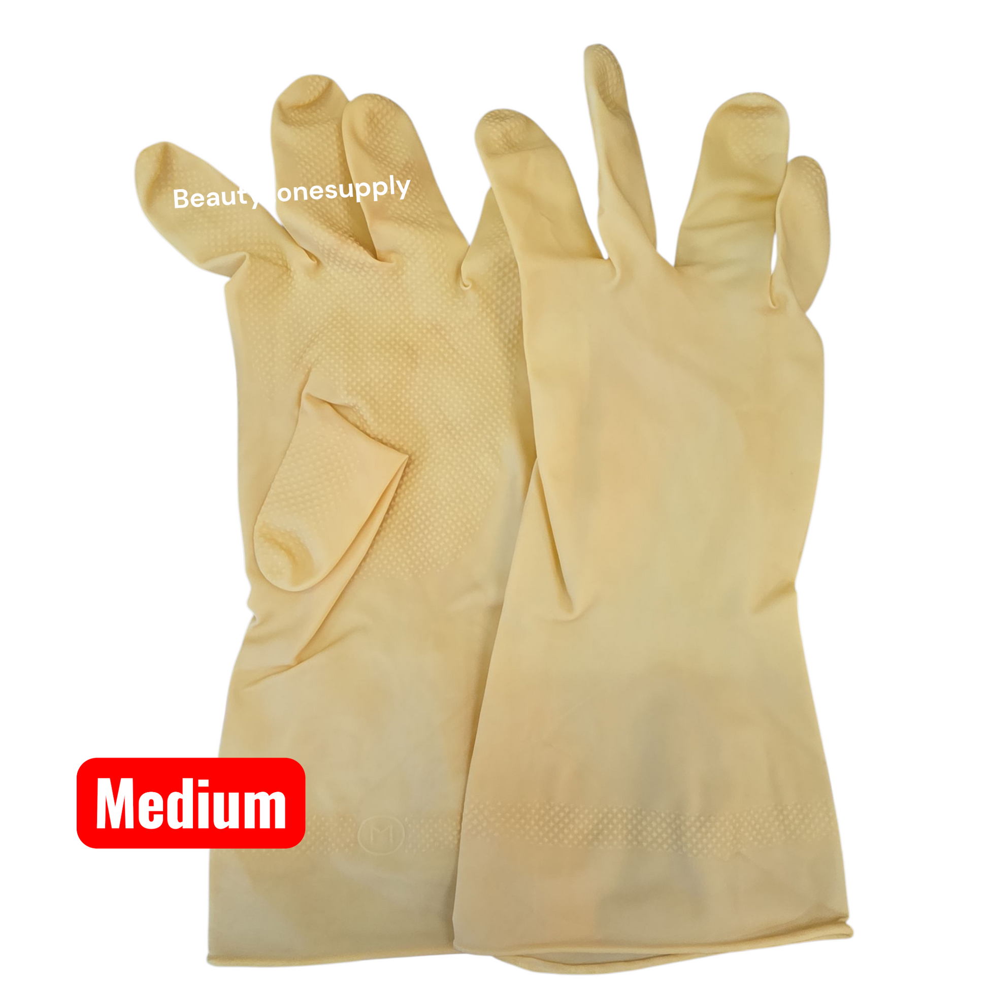 Shamrock Latex Canners Gloves Natural Color Pack 12 pairs - BeautyzoneNailSupply