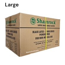 Load image into Gallery viewer, Shamrock Latex Gloves powder free Case 10 box Black