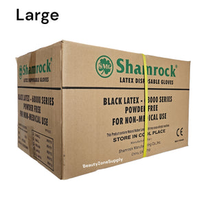 Shamrock Latex Gloves powder free Case 10 box Black