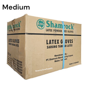 Shamrock Latex Gloves powder free Case 10 box Black