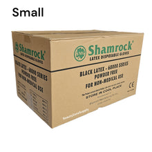 Load image into Gallery viewer, Shamrock Latex Gloves powder free Case 10 box Black