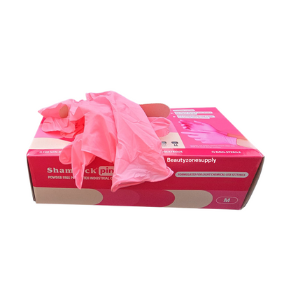Shamrock Pinka Powder Free Latex Industrial Gloves Case 10 Box - BeautyzoneNailSupply