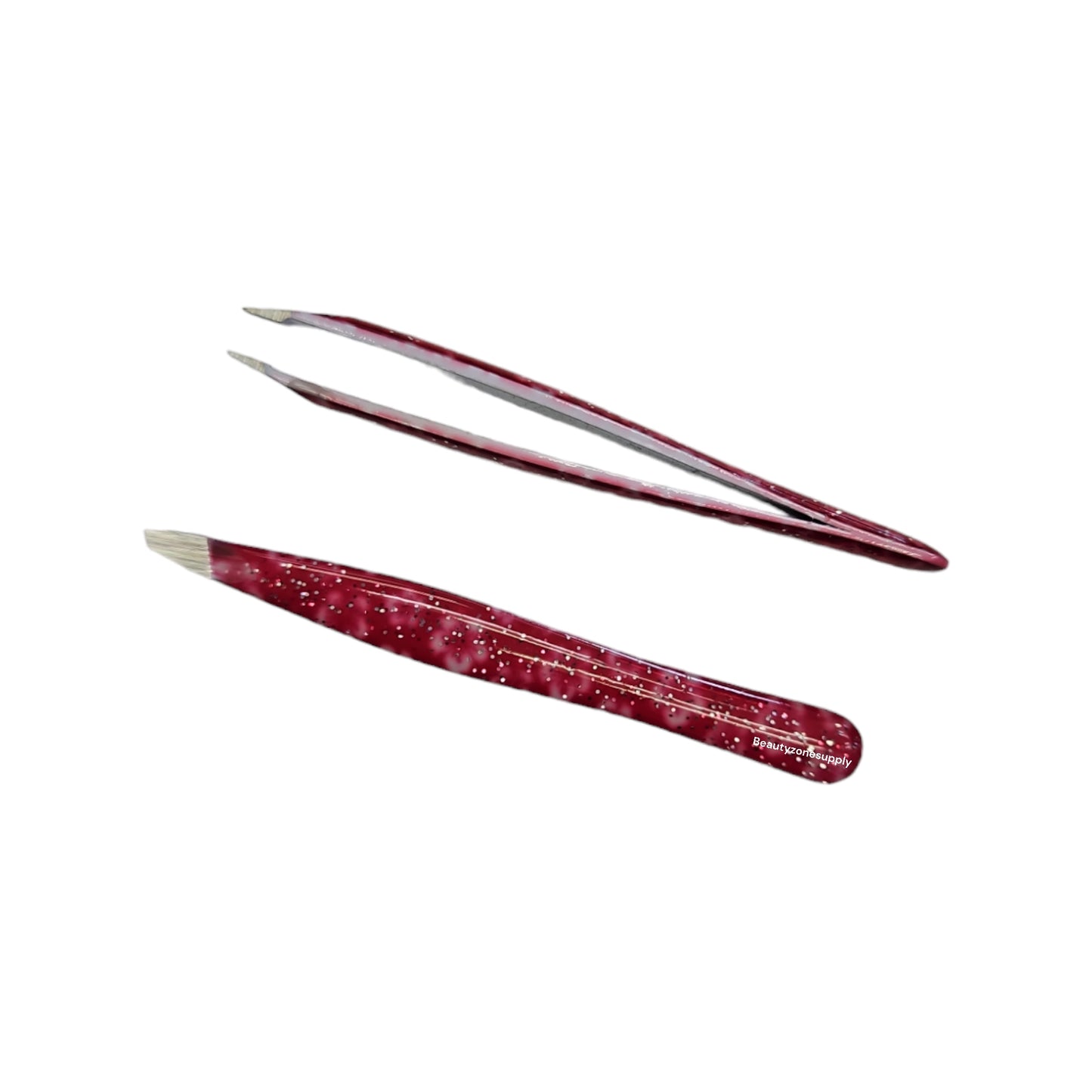 Simco Slant Pro-Tweezer Glitter Handle Red